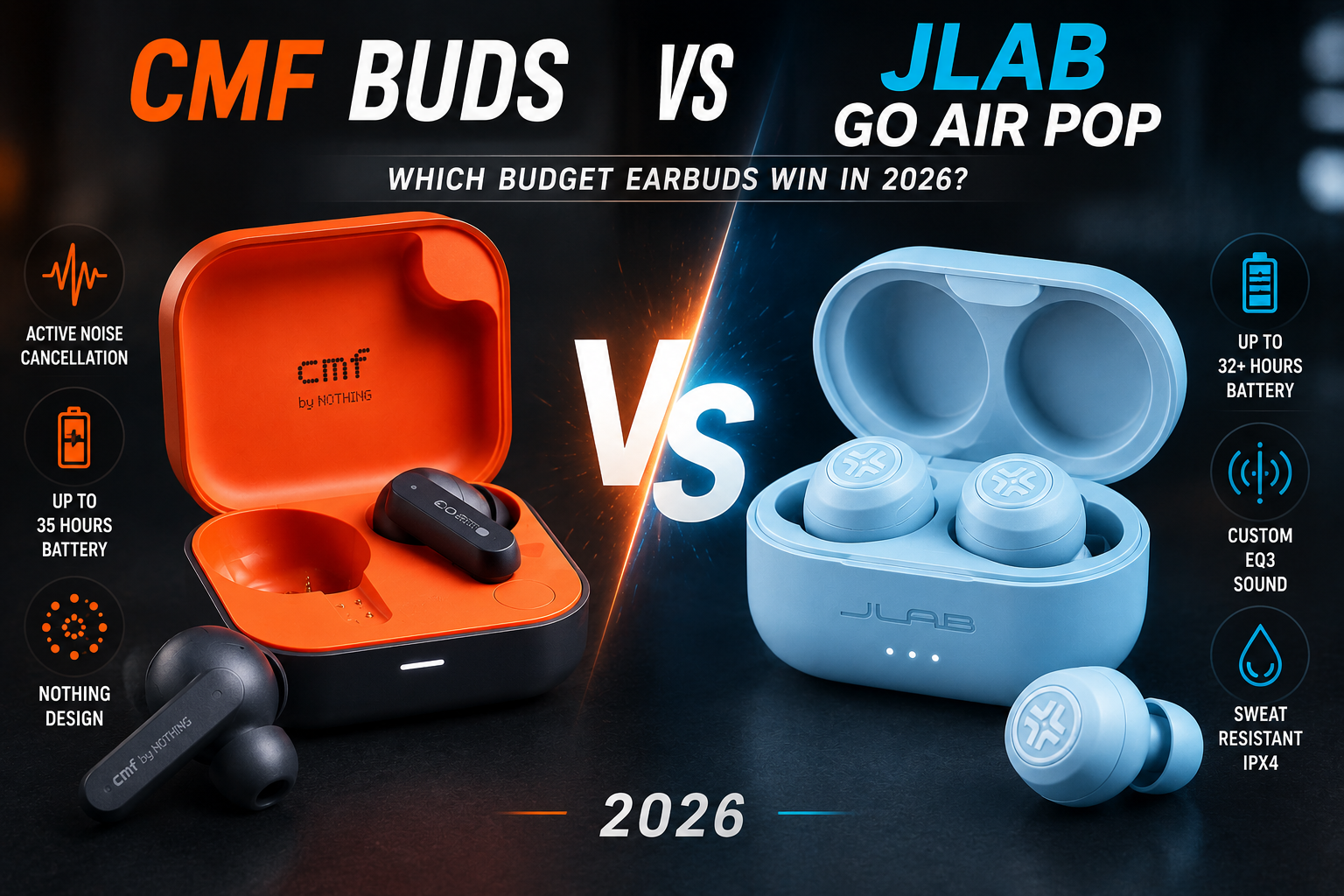 CMF Buds vs JLab Go Air Pop: Which Budget Earbuds Win in 2026?