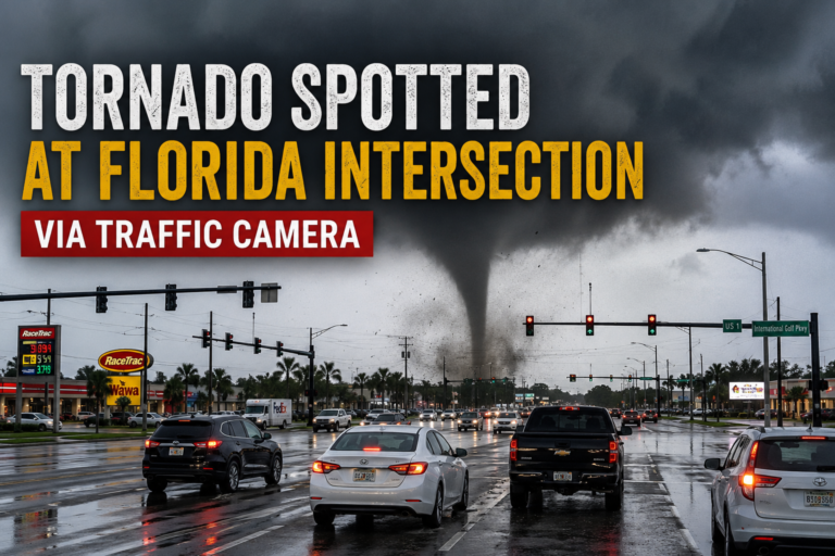 Tornado Spotted at Florida Intersection via Traffic Camera