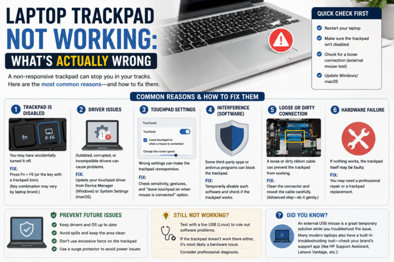 Laptop Trackpad Not Working: What’s Actually Wrong