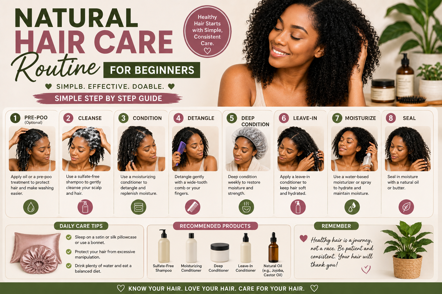 Natural Hair Care Routine for Beginners — Simple Step by Step Guide